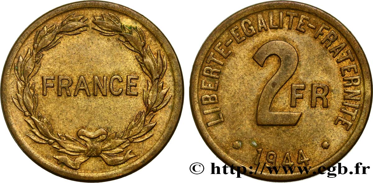 2 francs France 1944  F.271/1 TTB50