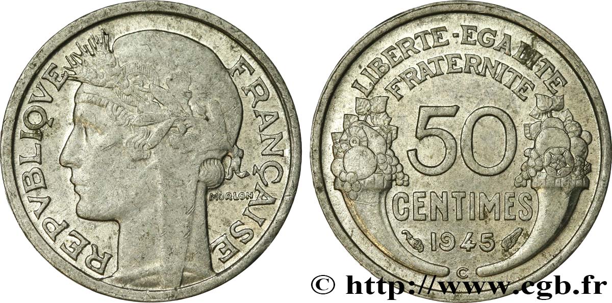 50 centimes Morlon, légère 1945 Castelsarrasin F.194/7 TTB54
