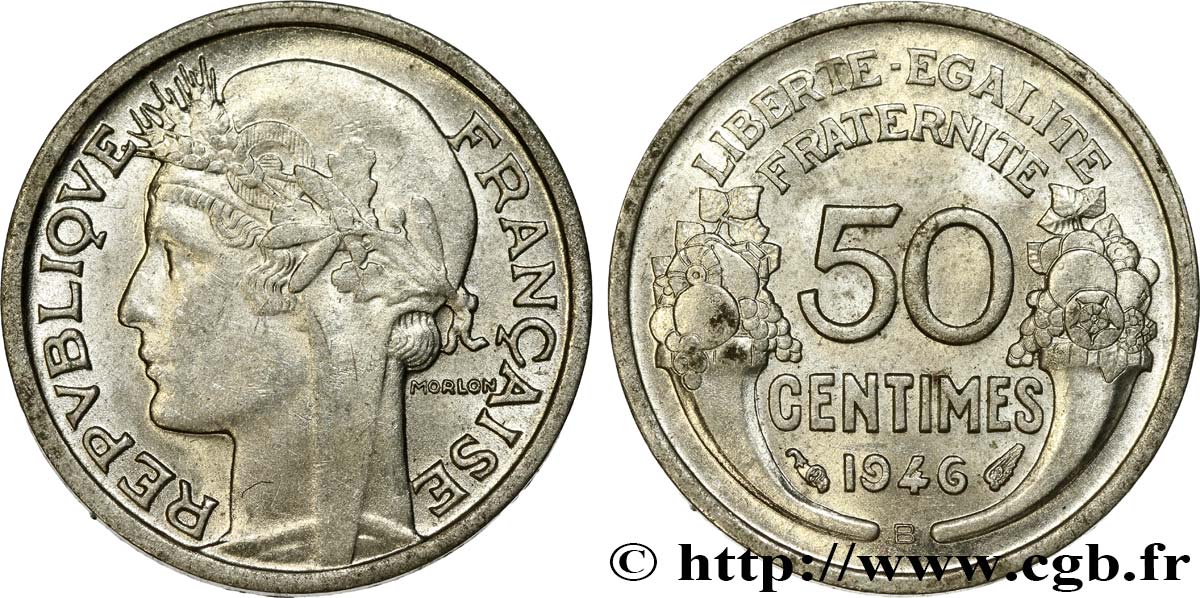 50 centimes Morlon, légère 1946 Beaumont-le-Roger F.194/9 SUP62