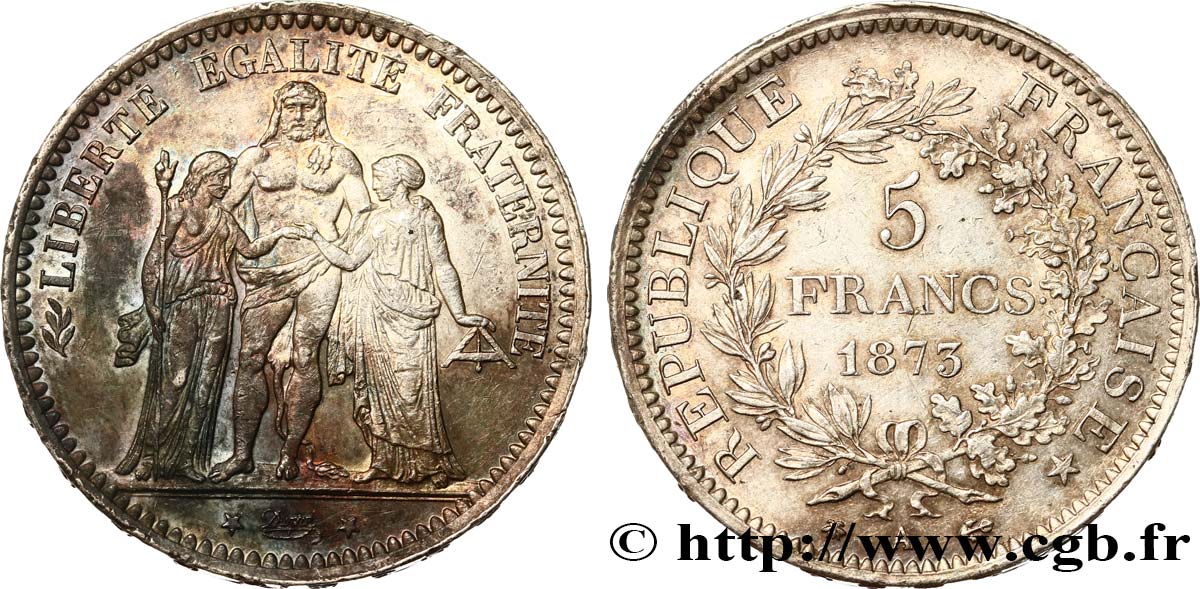 5 francs Hercule 1873 Paris F.334/9 MBC