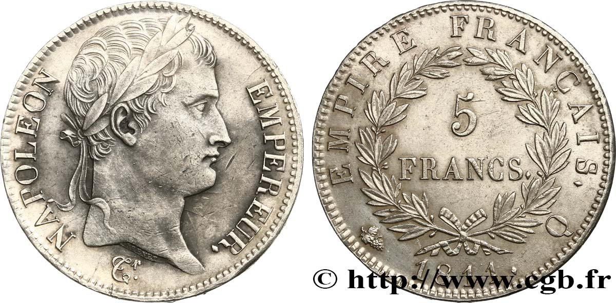 5 francs Napoléon Empereur, Empire français 1811 Perpignan F.307/37 EBC55 