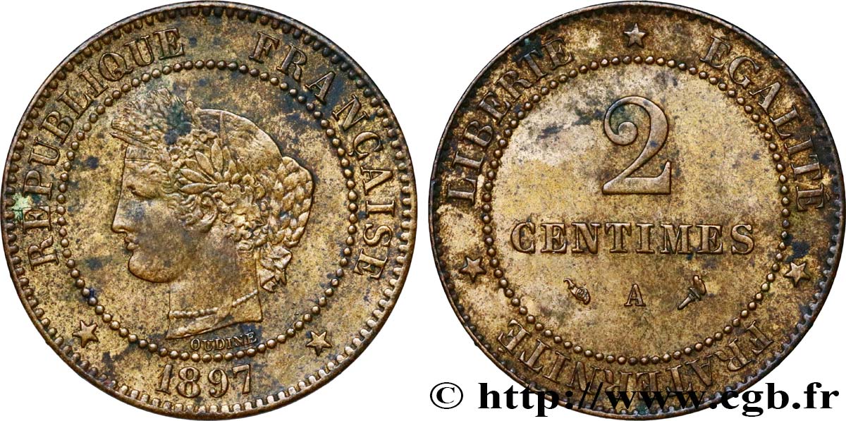 2 centimes Cérès 1897 Paris F.109/23 TTB50