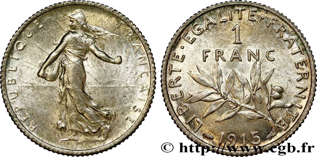 1 franc Semeuse 1915 Paris F.217/21 SUP60
