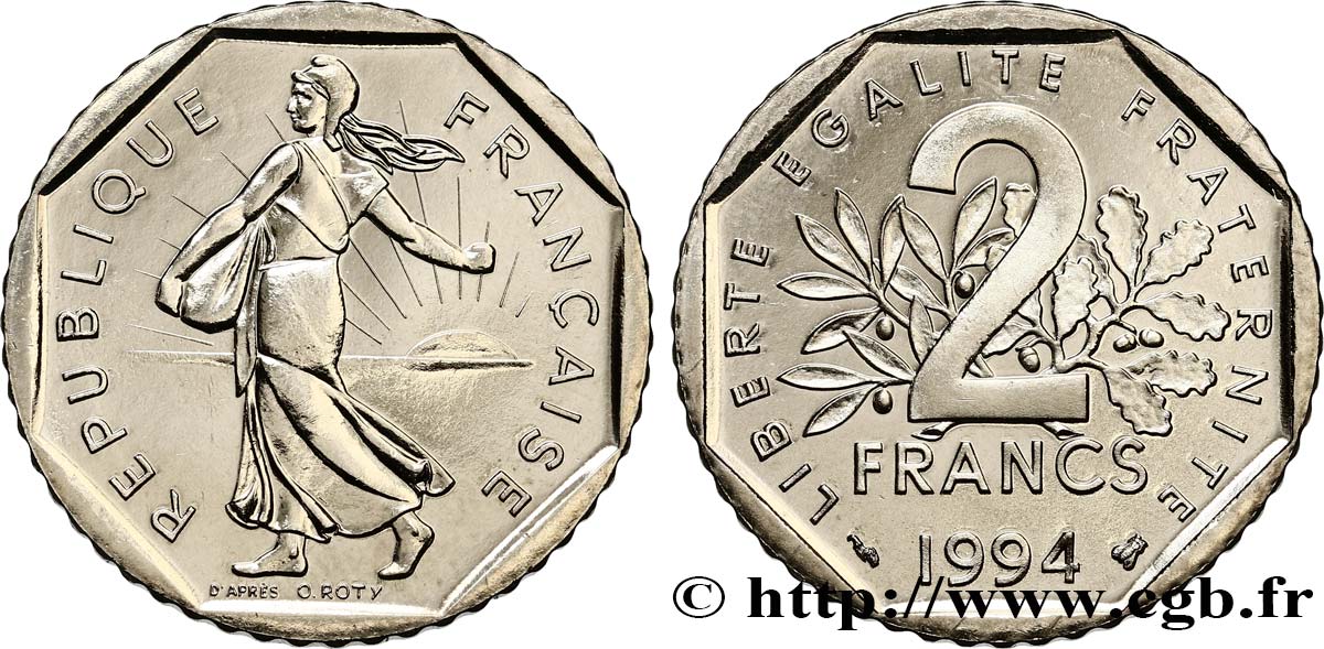 2 francs Semeuse, nickel, Brillant Universel 1994 Pessac F.272/22 SPL64