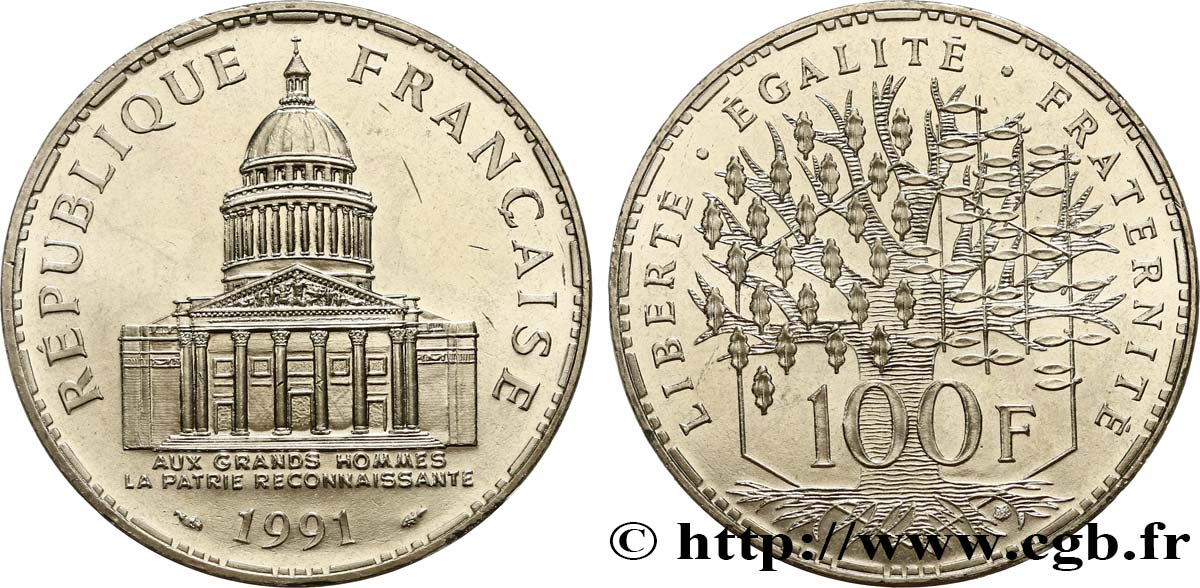 100 francs Panthéon 1991 F.451/11 MS62