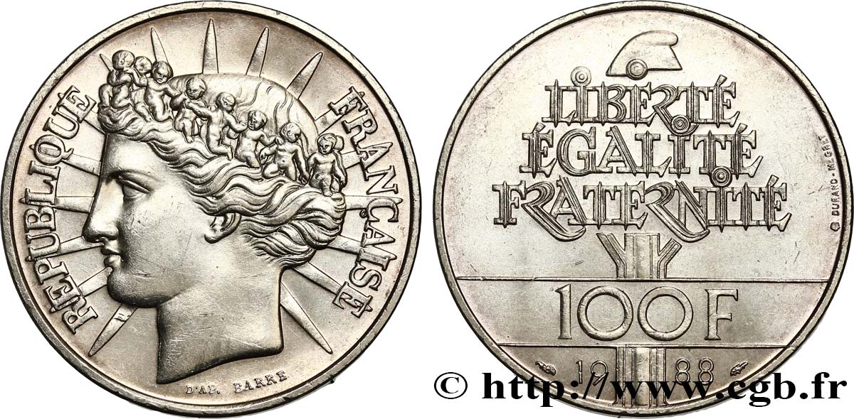 100 francs Fraternité 1988 F.456/2 AU