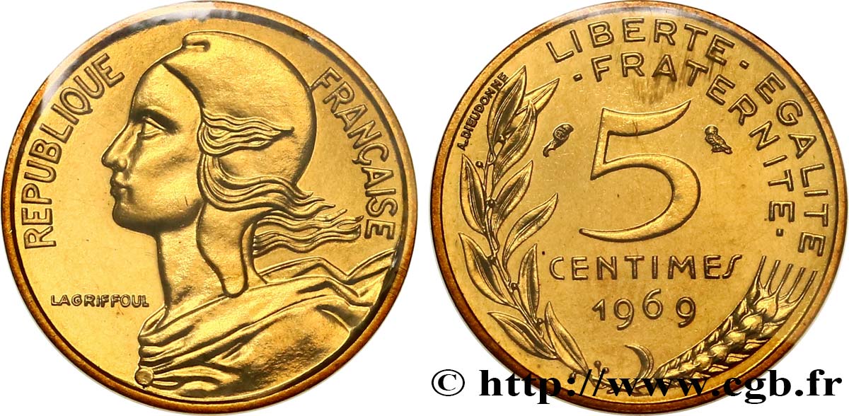 5 centimes Marianne 1969 Paris F.125/5 ST