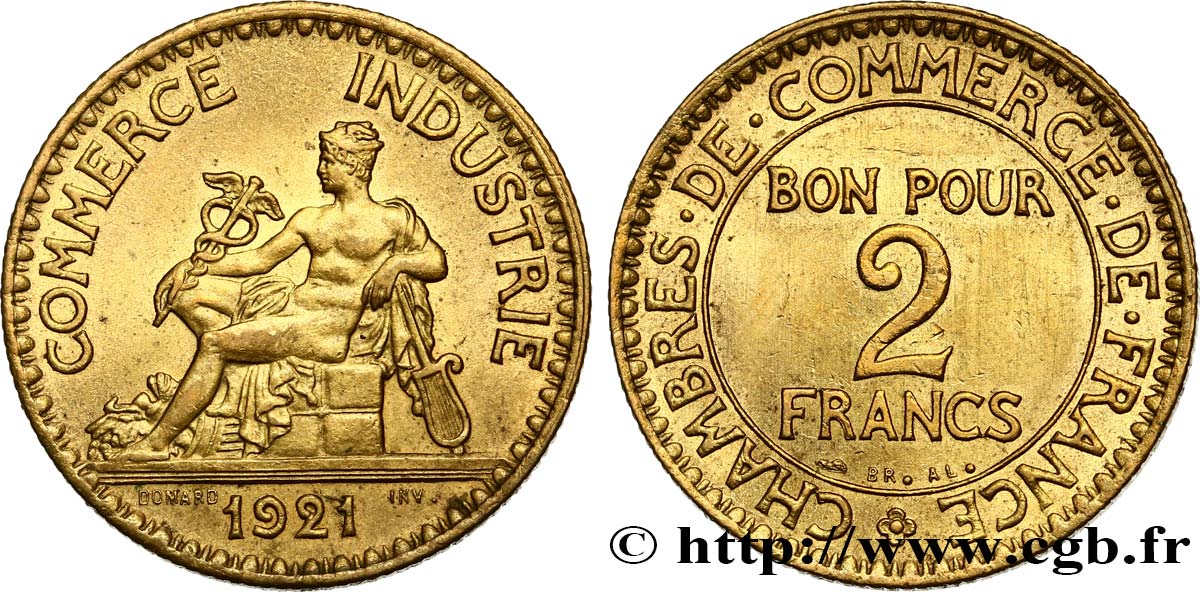 2 francs Chambres de Commerce 1921 F.267/3 SUP60