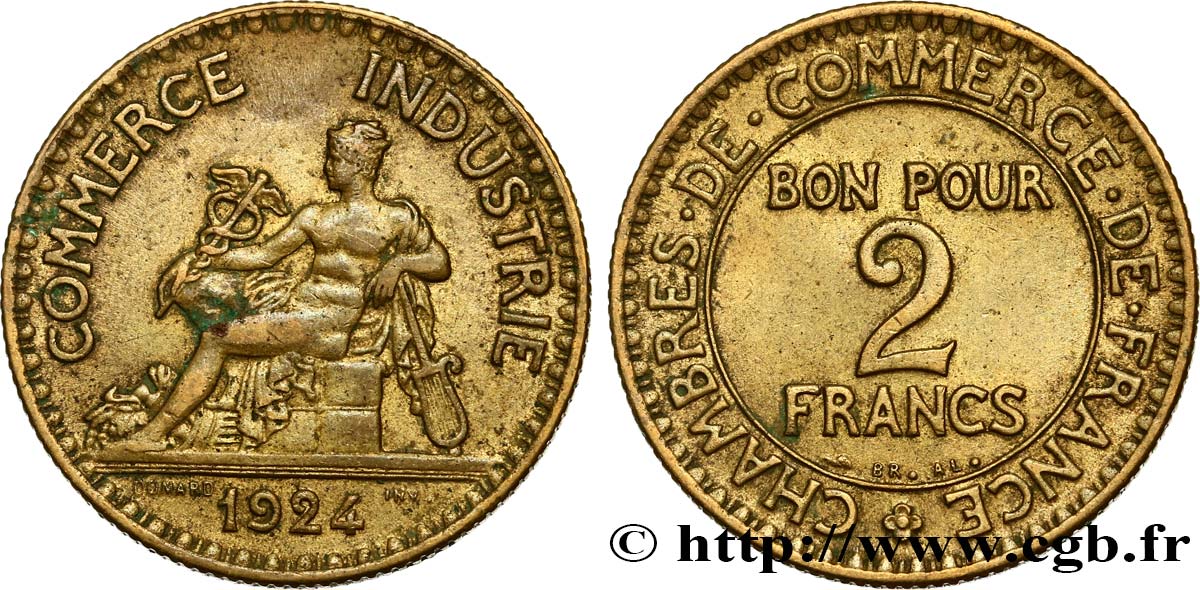 2 francs Chambres de Commerce 1924 F.267/6 TTB48