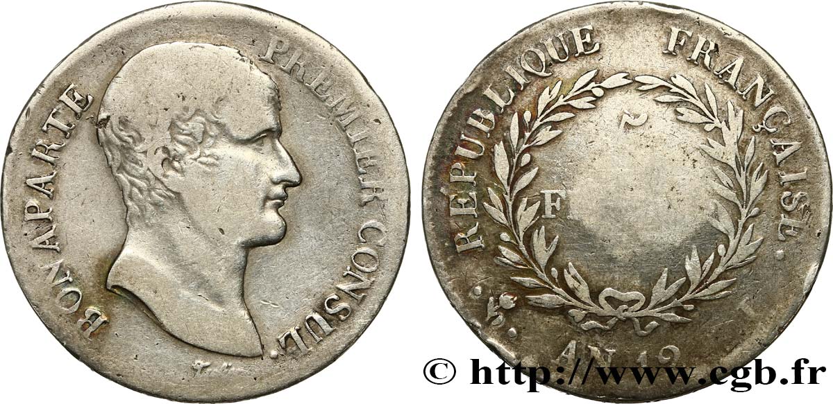 5 francs Bonaparte Premier Consul 1804 Bayonne F.301/18 S15 