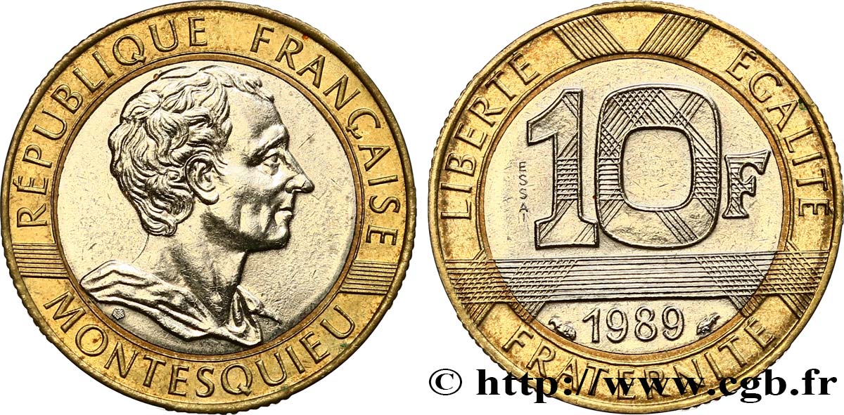 Essai de 10 francs Montesquieu 1989 Pessac F.376/1 AU55 
