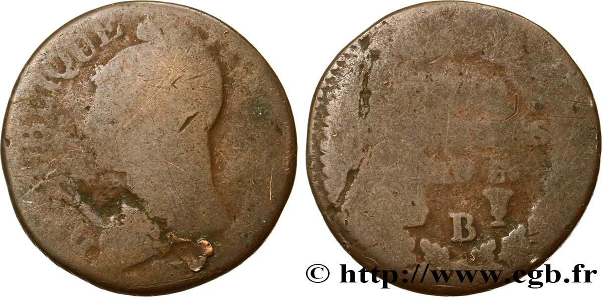 Cinq centimes Dupré, grand module 1797 Rouen F.115/15 B6