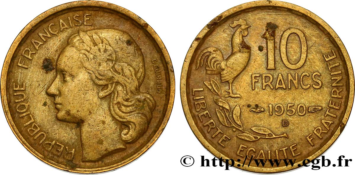 10 francs Guiraud 1950 Beaumont-Le-Roger F.363/3 MB35