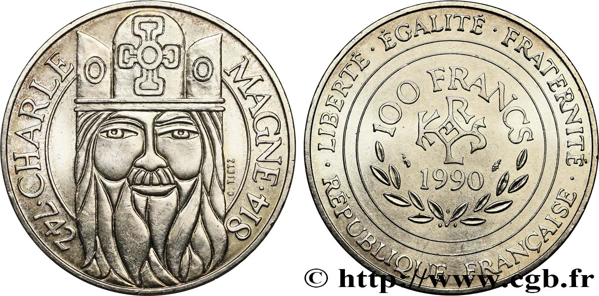 100 francs Charlemagne 1990  F.458/2 SUP60