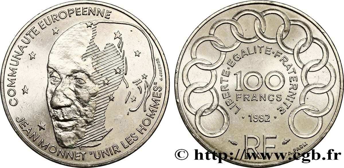 100 francs Jean Monnet 1992 F.460/2 MS60