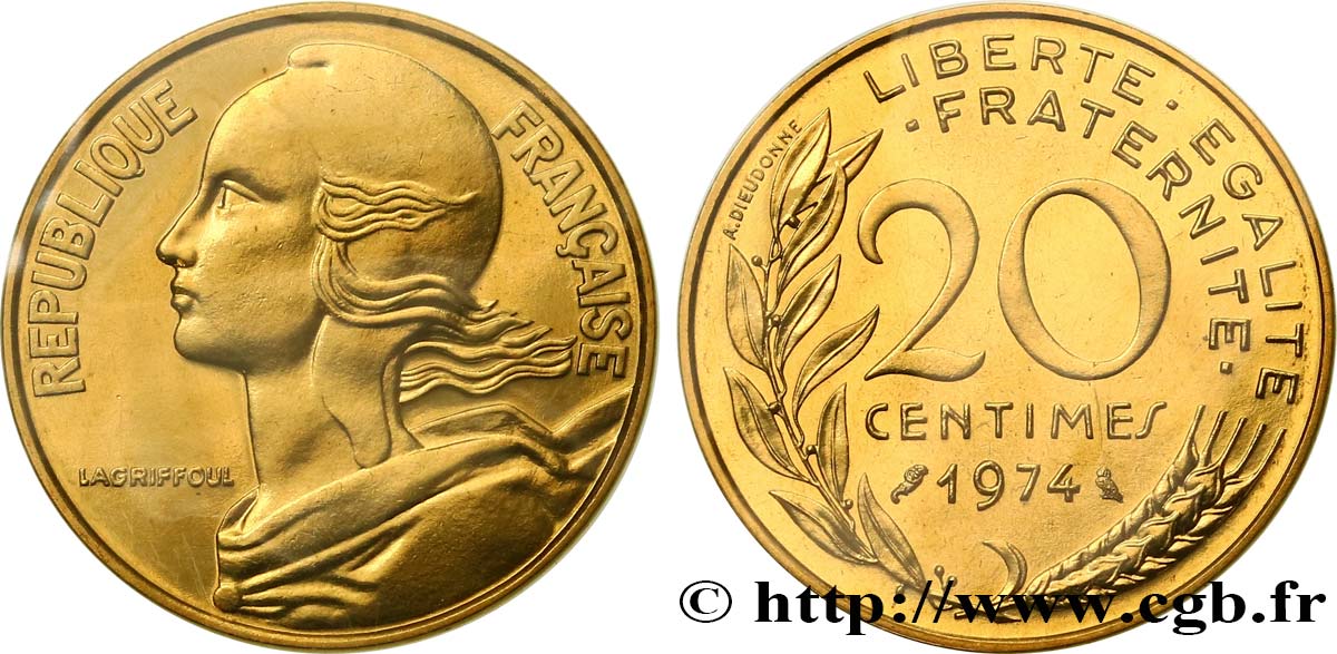 20 centimes Marianne 1974 Pessac F.156/14 MS