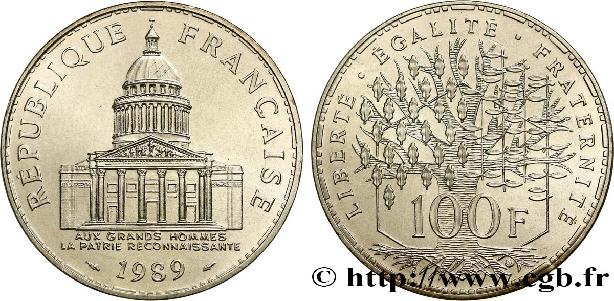 100 francs Panthéon 1989 F.451/9 MS62
