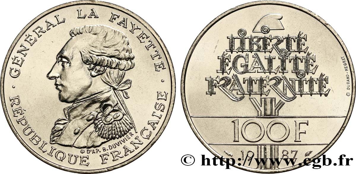 100 francs Égalité - La Fayette 1987  F.455/2 MS64 