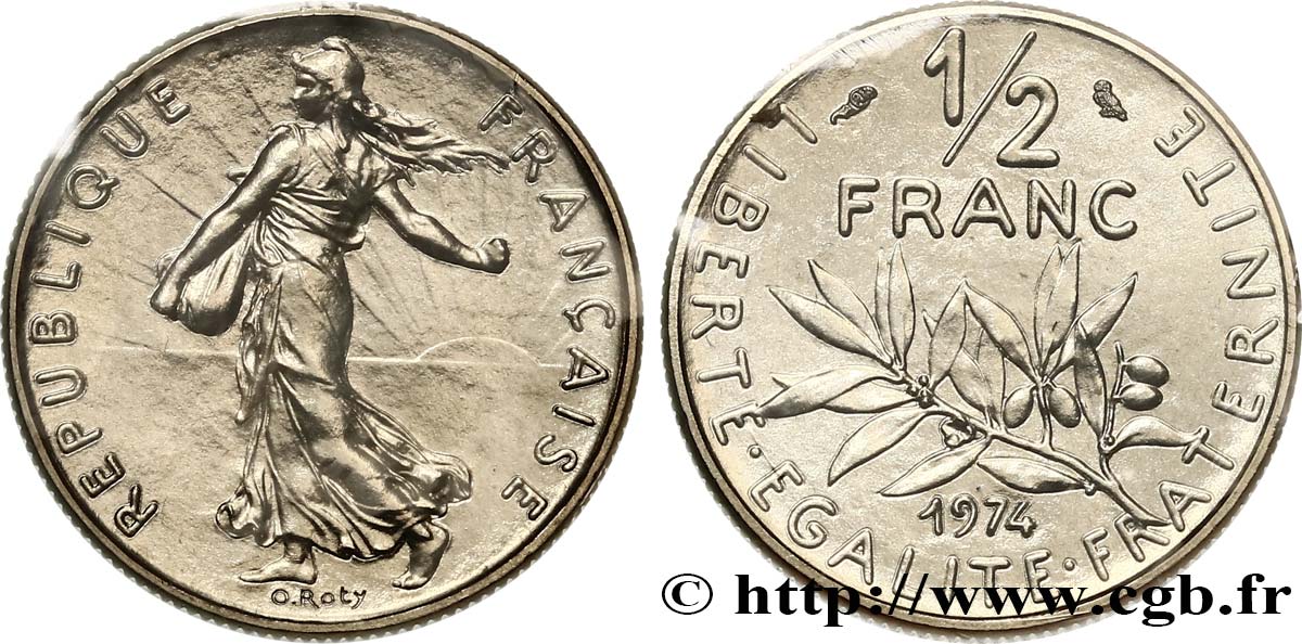 1/2 franc Semeuse 1974 Pessac F.198/13 FDC