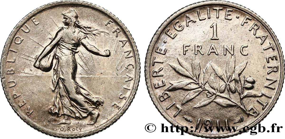 1 franc Semeuse 1911 Paris F.217/16 TTB48
