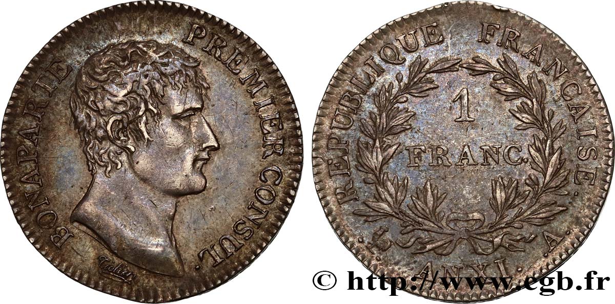 1 franc Bonaparte Premier Consul 1803 Paris F.200/1 AU52 
