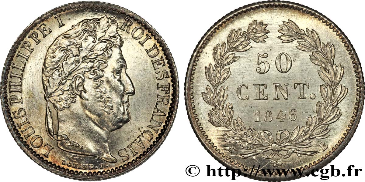 50 centimes Louis-Philippe 1846 Rouen F.183/8 SPL64 