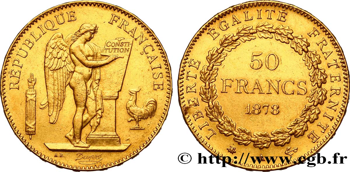 50 francs or Génie 1878 Paris F.549/1 AU 