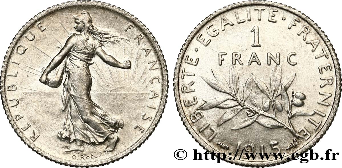 1 franc Semeuse 1915 Paris F.217/21 SUP+