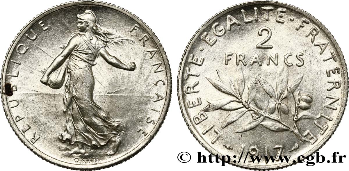 2 francs Semeuse 1917 F.266/19 SUP60