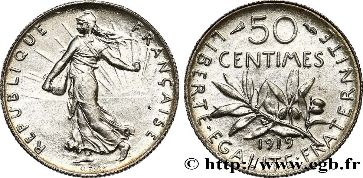 50 centimes Semeuse 1919 Paris F.190/26 SPL63