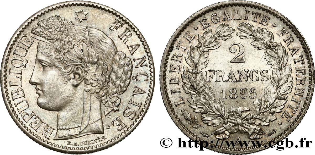 2 francs Cérès, avec légende 1895 Paris F.265/17 MS62 