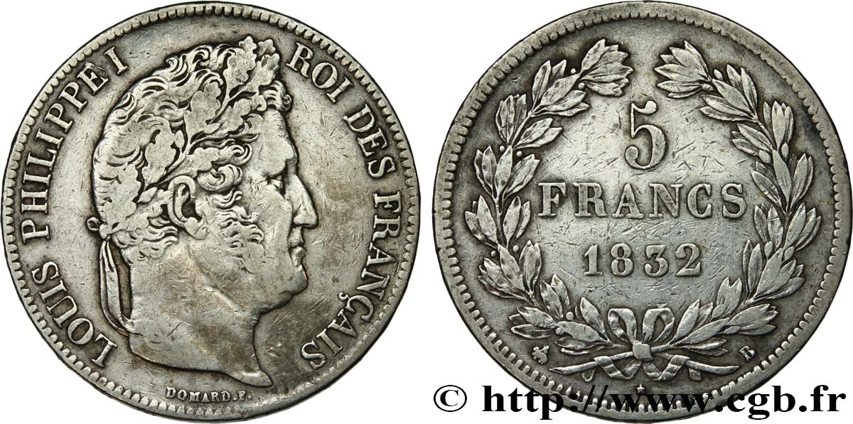5 francs IIe type Domard 1832 Rouen F.324/2 TB35
