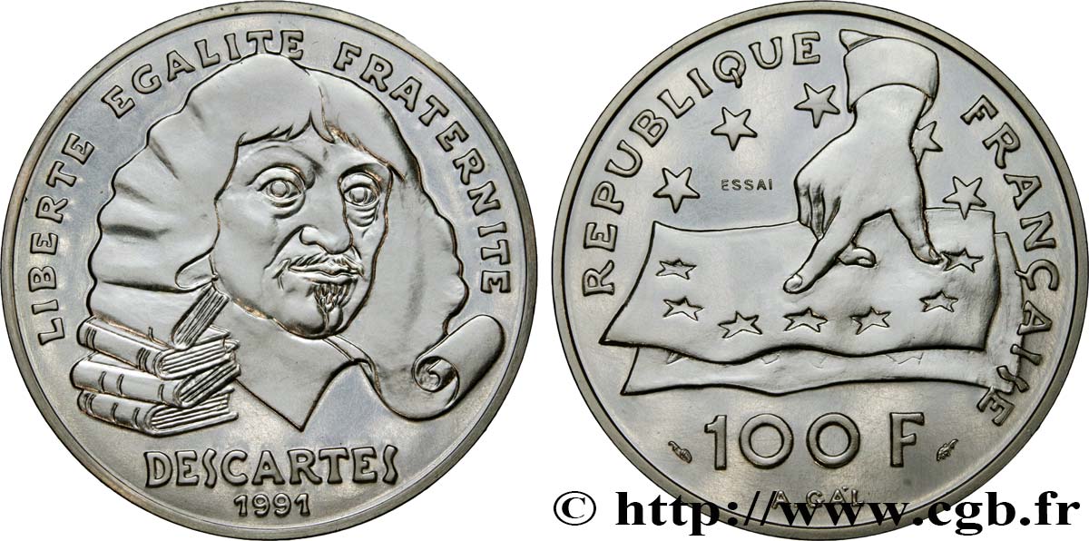 Essai de 100 francs Descartes 1991 Pessac F.459/1 MS