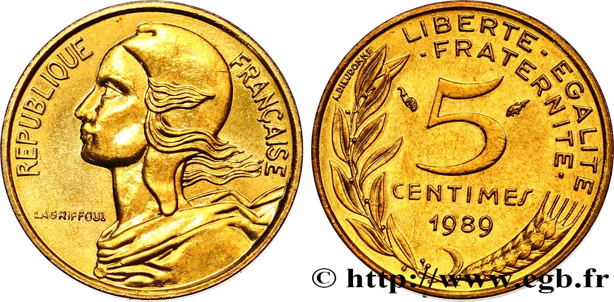 5 centimes Marianne 1989 Pessac F.125/25 MS64