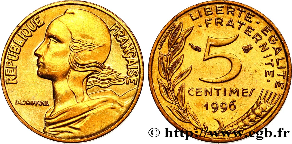 5 centimes Marianne, 3 plis 1996 Pessac F.125/38 SPL63