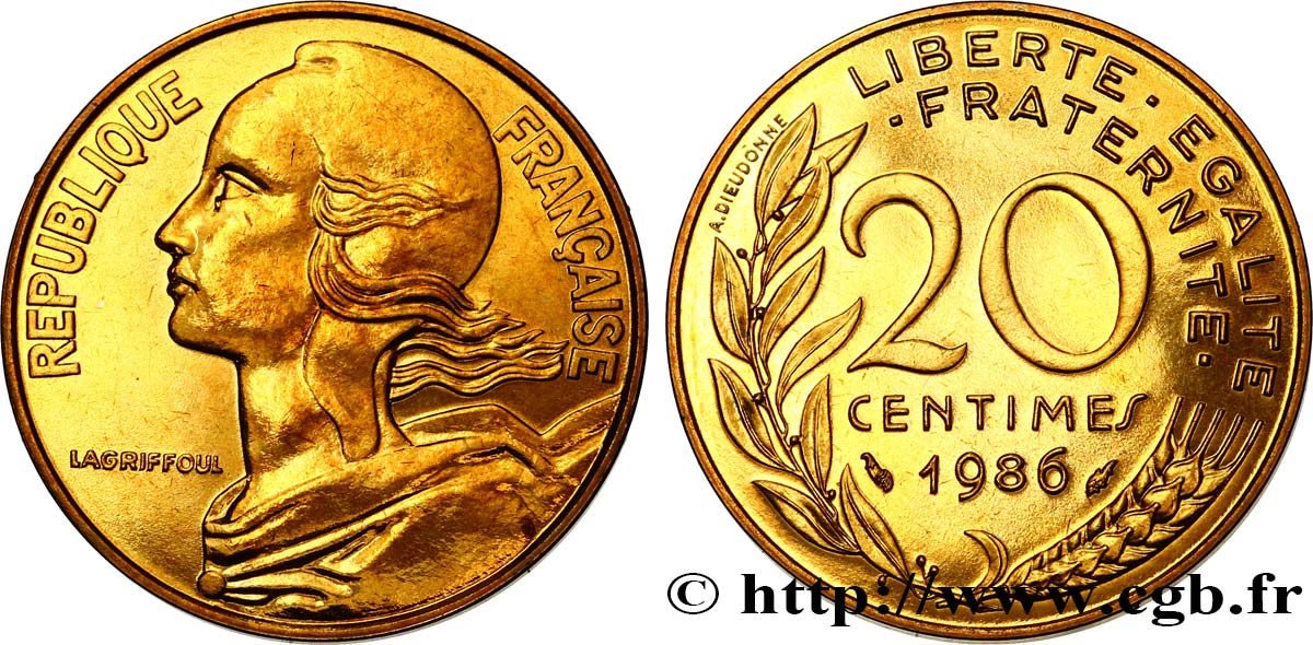20 centimes Marianne 1986 Pessac F.156/26 SPL64