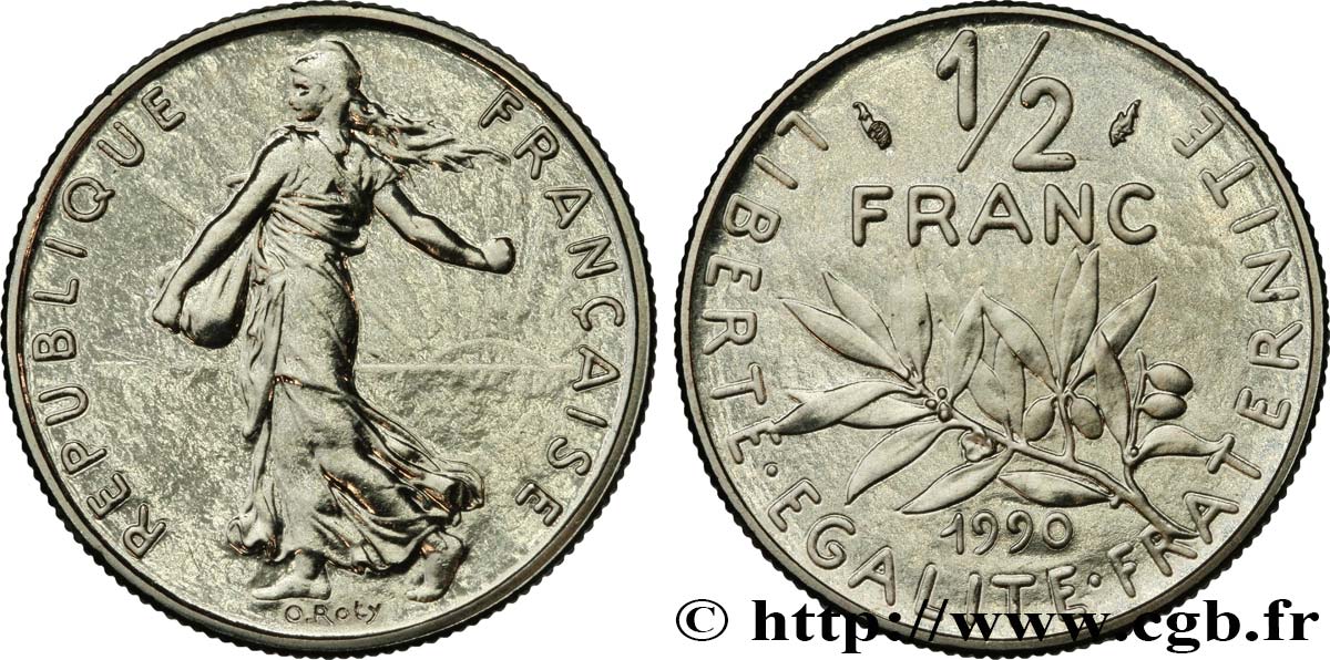 1/2 franc Semeuse 1990 Pessac F.198/29 MS