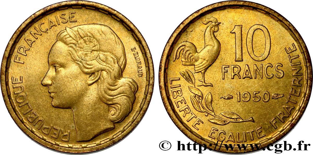 10 francs Guiraud 1950 F.363/2 SUP55