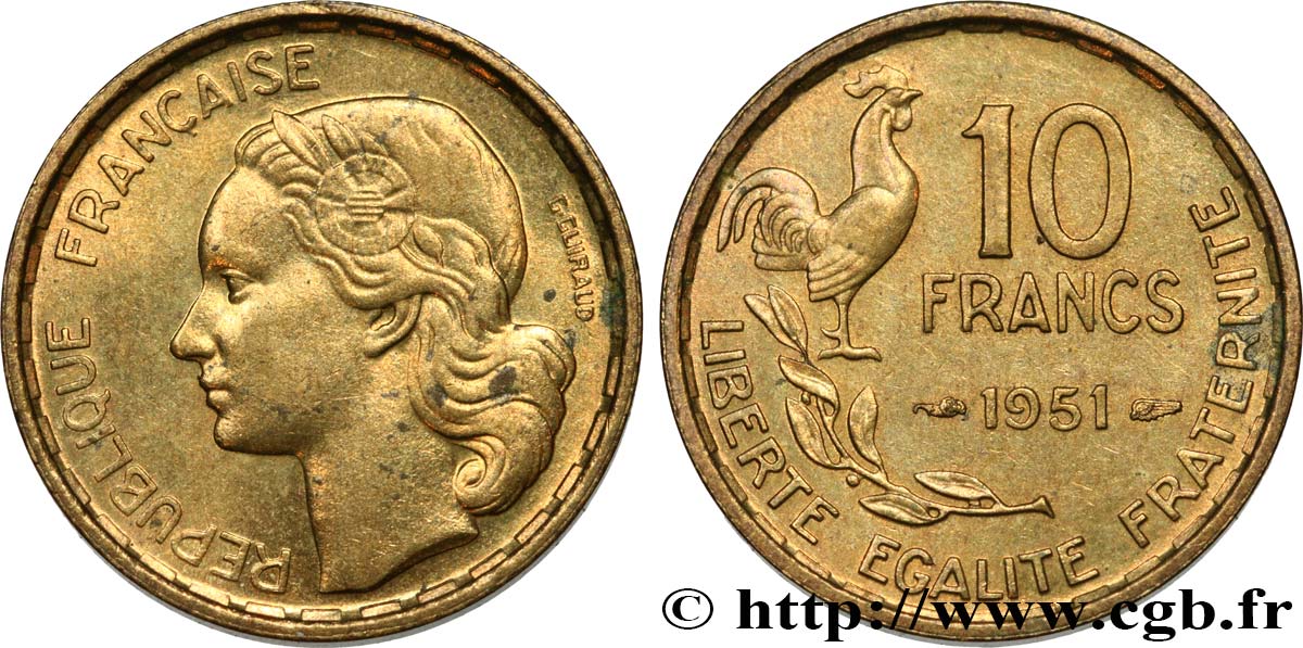 10 francs Guiraud 1951 F.363/4 TTB+