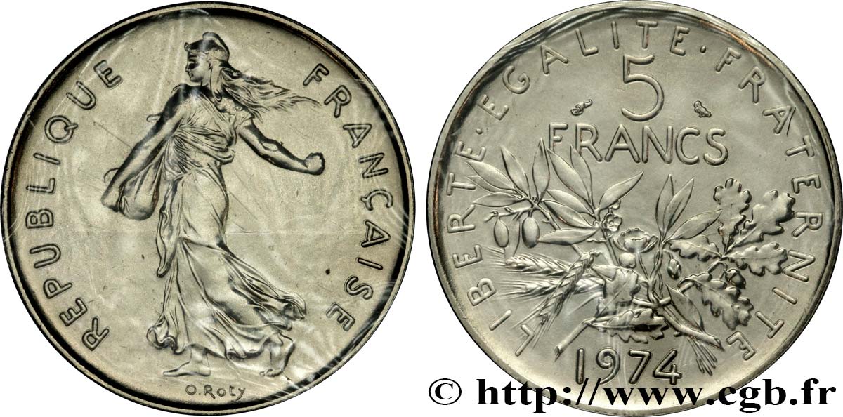 5 francs Semeuse, nickel 1974 Pessac F.341/6 MS