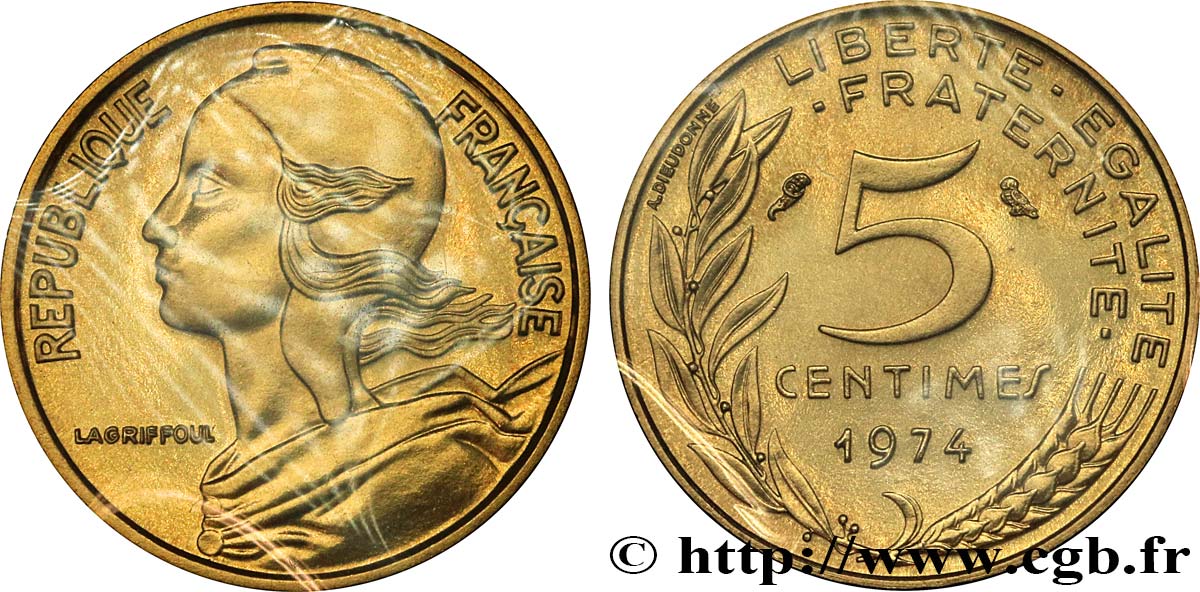 5 centimes Marianne 1974 Pessac F.125/10 MS