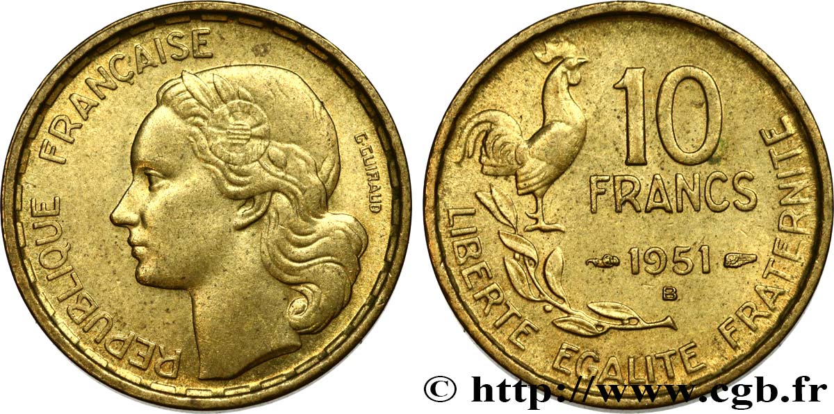 10 francs Guiraud 1951 Beaumont-Le-Roger F.363/5 SUP58