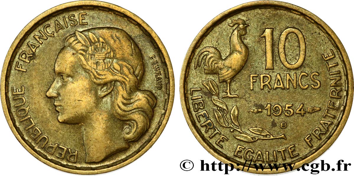 10 francs Guiraud 1954 Beaumont-Le-Roger F.363/11 XF40