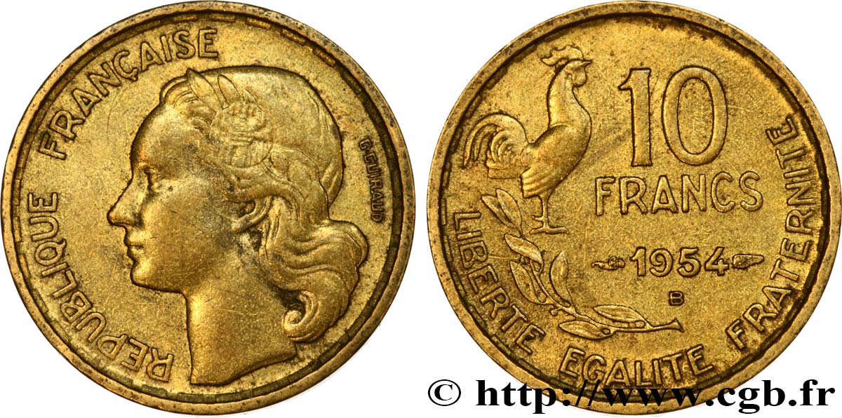 10 francs Guiraud 1954 Beaumont-Le-Roger F.363/11 XF45