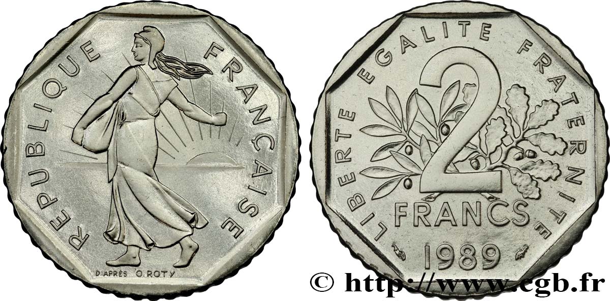 2 francs Semeuse, nickel 1989 Pessac F.272/13 FDC