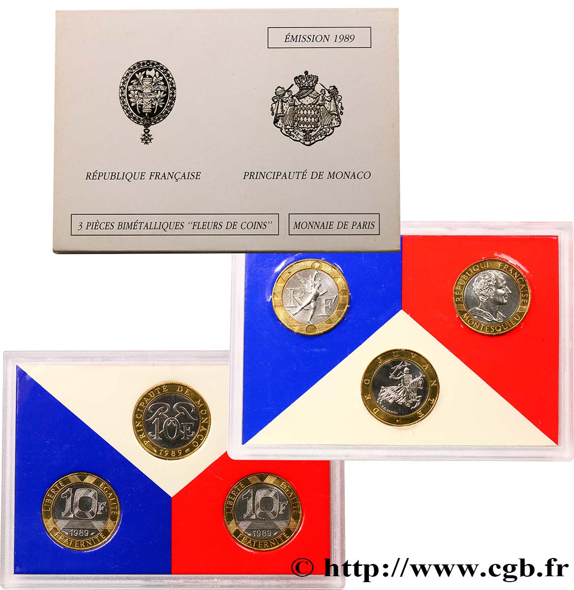 Boîte Fleur de Coins, Tryptique 3 x 10 francs 1989  F.5000/46 ST 