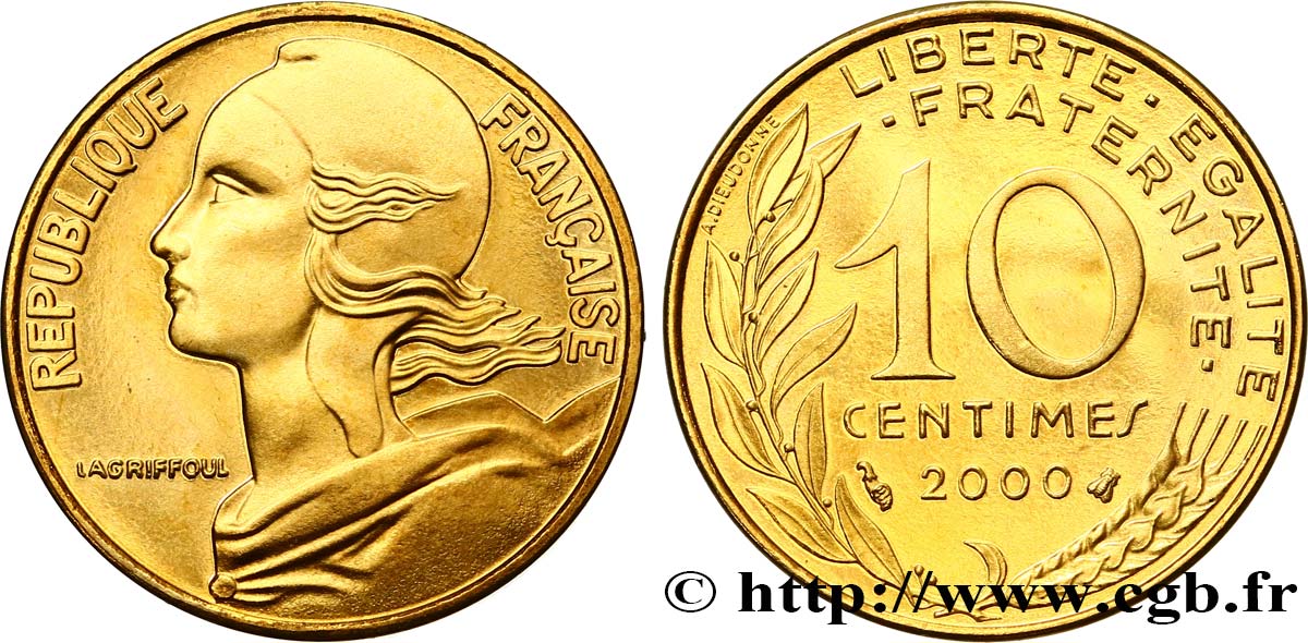 10 centimes Marianne, BE (Belle Épreuve) 2000 Pessac F.144/44 MS