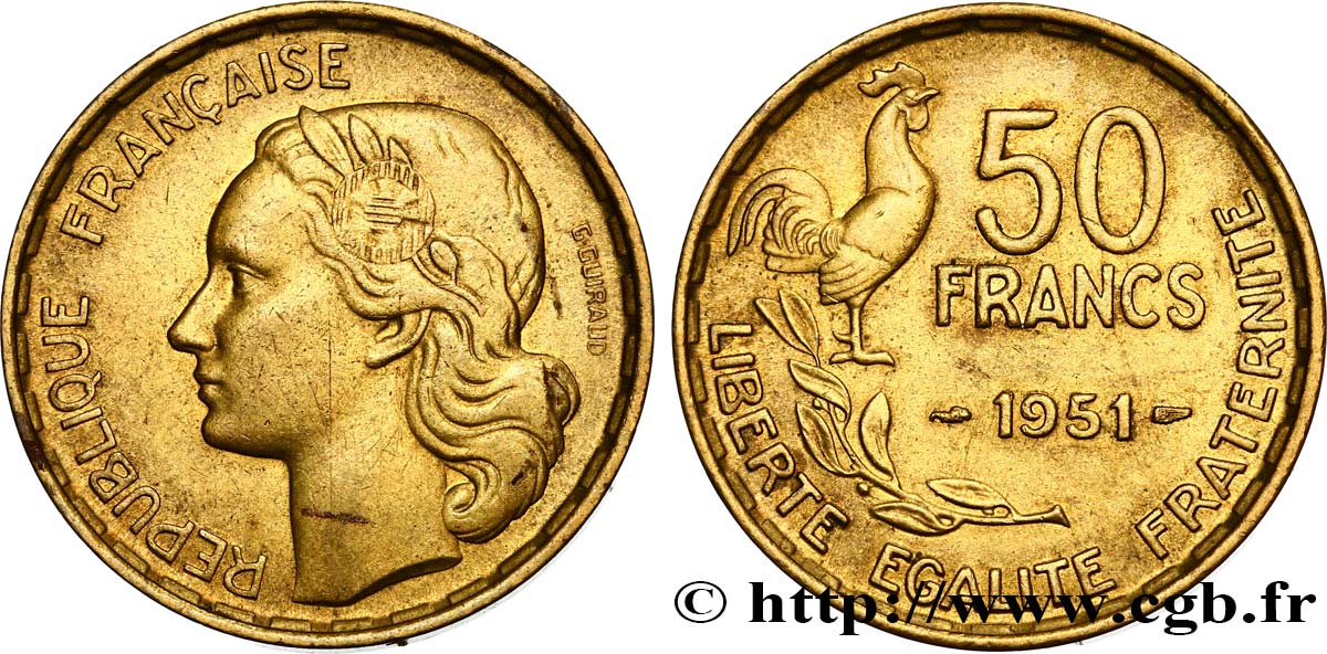 50 francs Guiraud 1951 F.425/5 AU50
