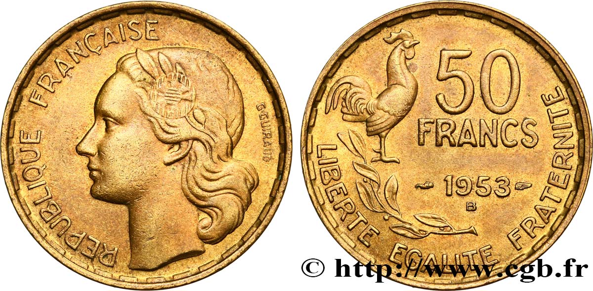 50 francs Guiraud 1953 Beaumont-Le-Roger F.425/11 TTB45
