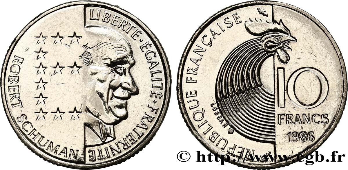 10 francs Robert Schuman 1986 Pessac F.374/2 MS63